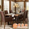 欧式实木餐桌椅组合 铁艺食堂餐桌椅餐厅快餐桌椅 松木家用餐桌