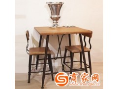 美式乡村铁艺仿锈成套家具 甜品奶茶店桌椅 咖啡厅酒吧餐桌椅组合